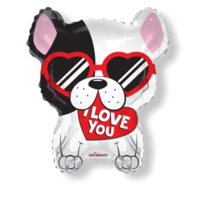 Kutyás fehér "I love You " Lufi