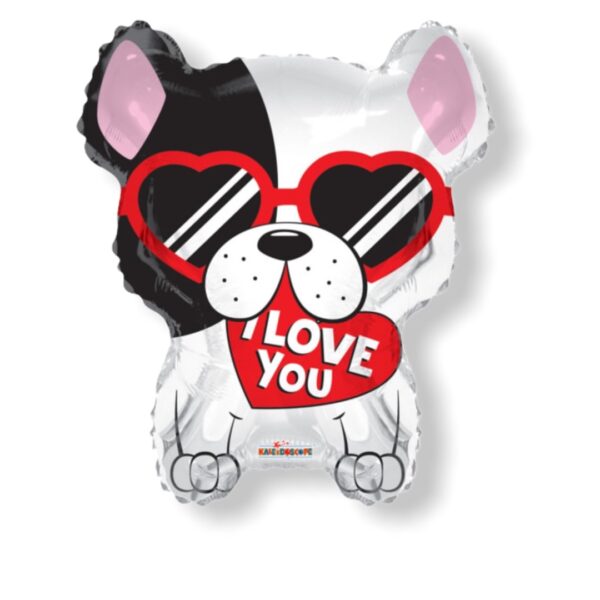 Kutyás fehér "I love You " Lufi